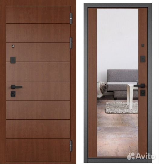 Железная дверь с зеркалом