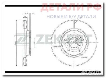 Диск тормозной Lexus ES 01, RX 98- передний Zekker