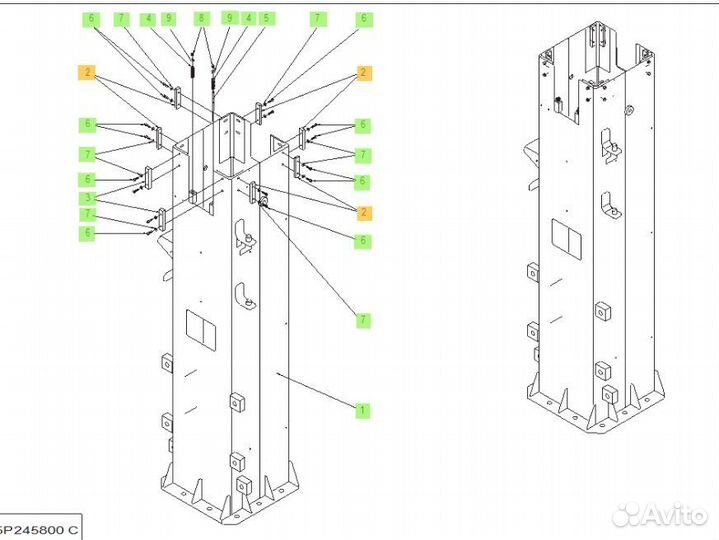 Опорная пластина первой секции haulotte star 6/8/1