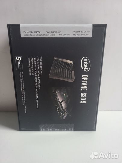 Жесткий диск Intel Optane 905P/ 905 P 960 Гб