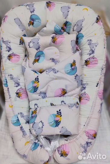 Кокон гнездышко для новорожденных 3в1