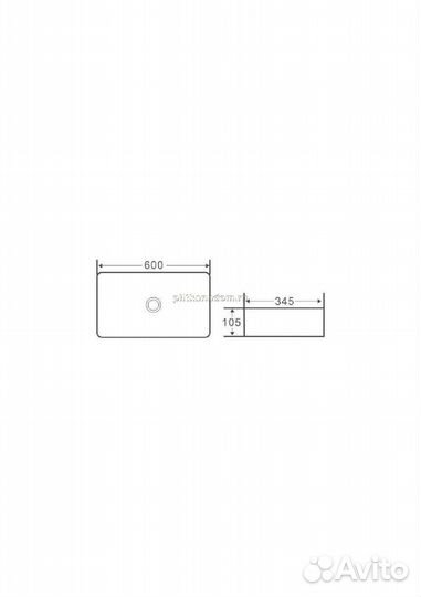 Armadi Art Vallessi Раковина керамика прямоугольная Белая