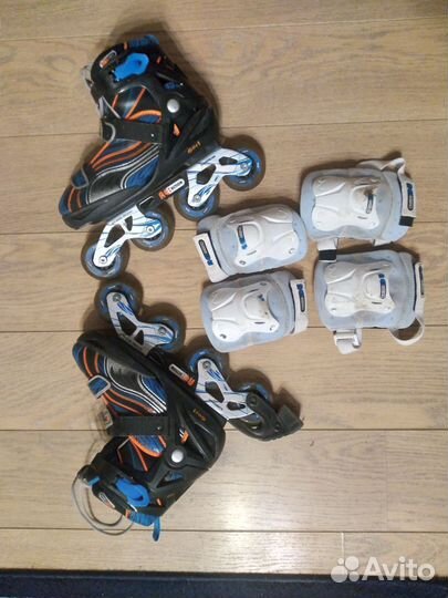 Роликовые коньки детские с защитой 36р