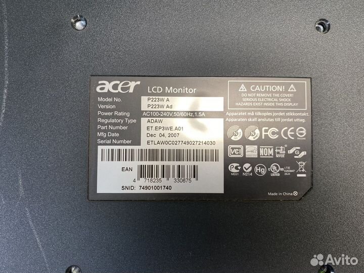 Монитор Acer P223W