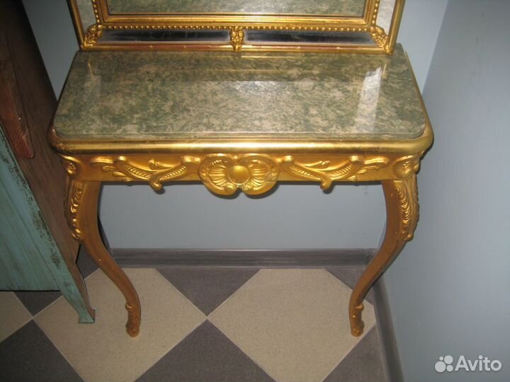 Антикварное зеркало с консолью, 1890-годы