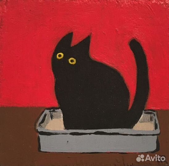 Картина Котик в лоточке