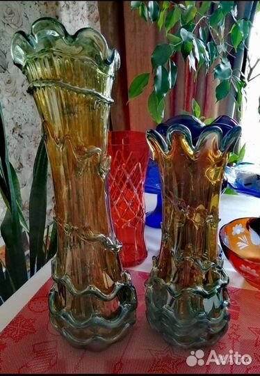 Ваза из цветного стекла СССР