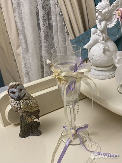 Свадебные бокалы декорированые в ассортименте