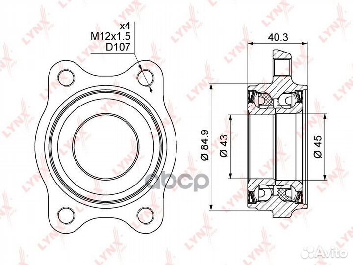 Ступица колеса перед/зад прав/лев WB1001 LY