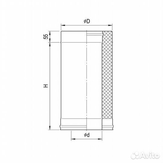 Сэндвич ferrum 0,25м (430/0,5мм + нерж.) Ф150х210