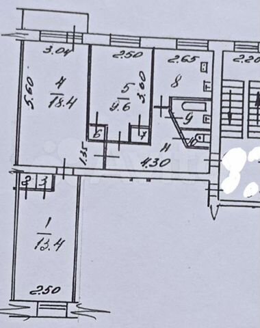 3-к. квартира, 58,7 м², 2/5 эт.