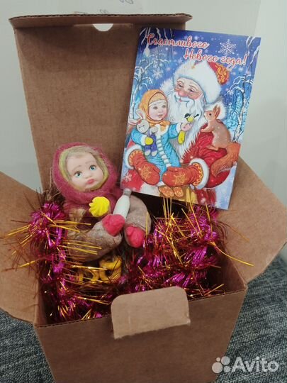 Ватная елочная игрушка ручная работа