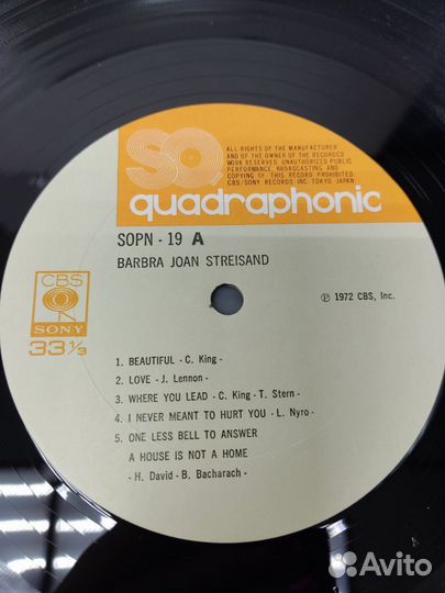 Barbara Streisand - Sopn 19 LP Japan 1972 MT