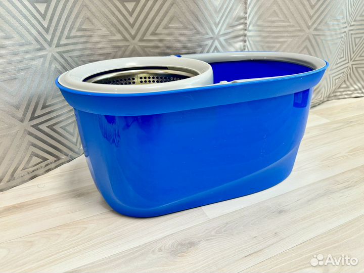 Швабра с ведром и отжимом центрифугой круглая