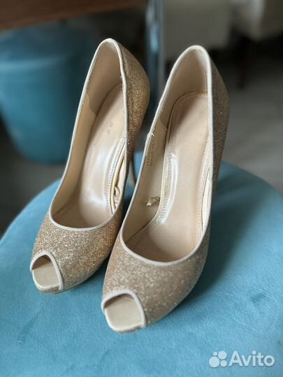Туфли золотые на праздник 38