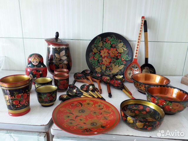 Набор посуды хохлома