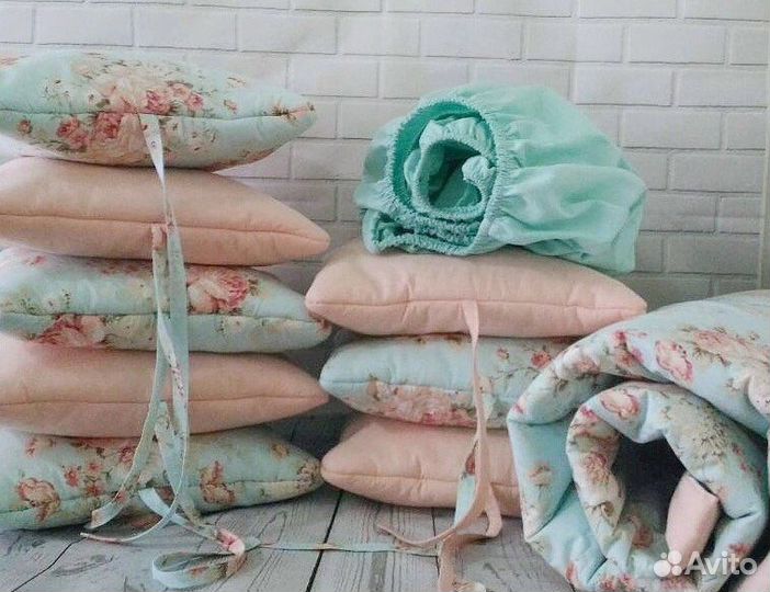 Бортики, простынь, одеяло