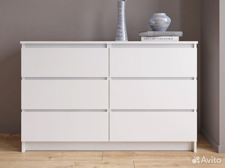 Белый комод как Икеа Мальм (IKEA Malm) 6 ящиков