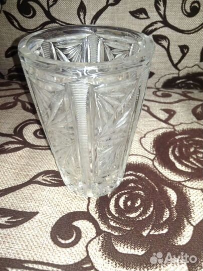 Ваза для цветов бу хрустальная