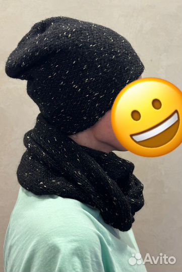 Вязаный комплект снуд и шапка