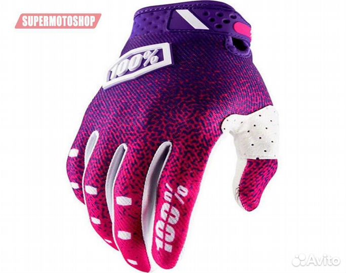 Перчатки кроссовые 100 Ridefit Pink / Purple L