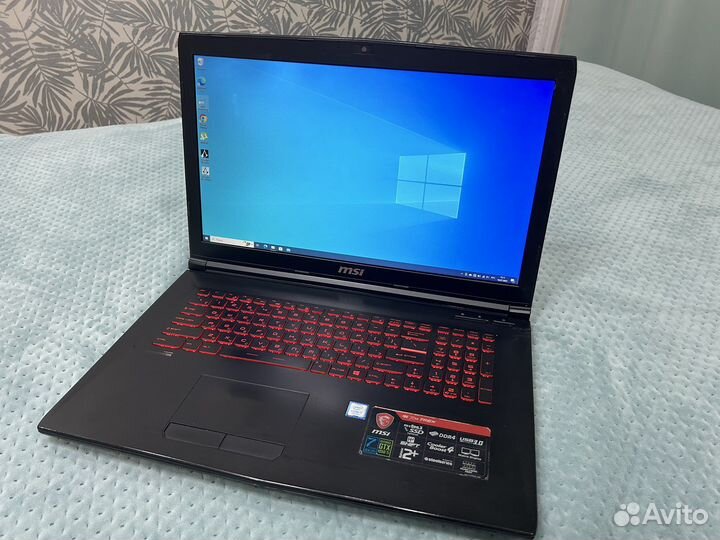 Игровой ноутбук msi 1050ti, 500 ssd, intel core i7