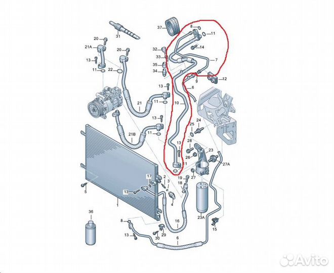Трубка кондиционера Audi A6 C6/4F BDX 2007