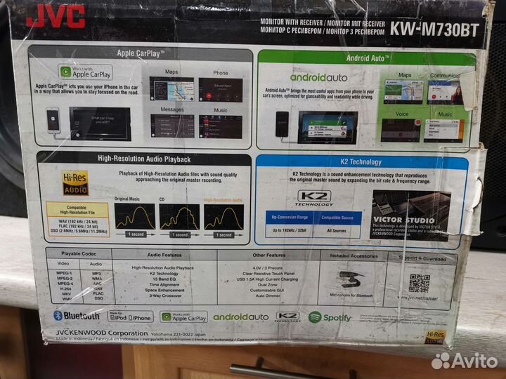 Процессорная 2din магнитола JVC KW-M730BT