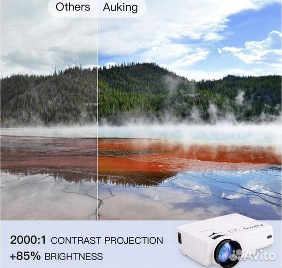 Проектор Auking белый новый