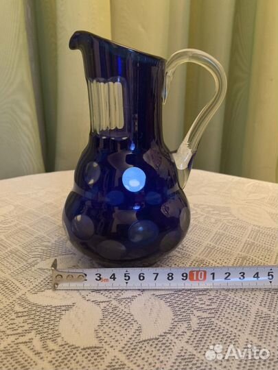 Кувшин цвета сапфир, кобальтовое стекло