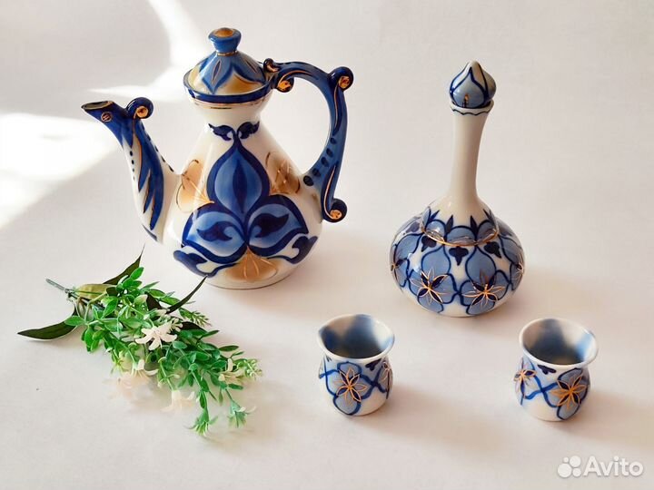 Графин с рюмками СССР Кофейник СССР Кобальт Довбыш