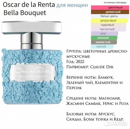 Oscar DE LA renta Bella Bouquet, оригинал 5 мл