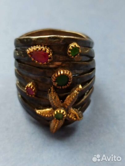 Серьги, кольца, браслет. Серебро, черчение, золоче