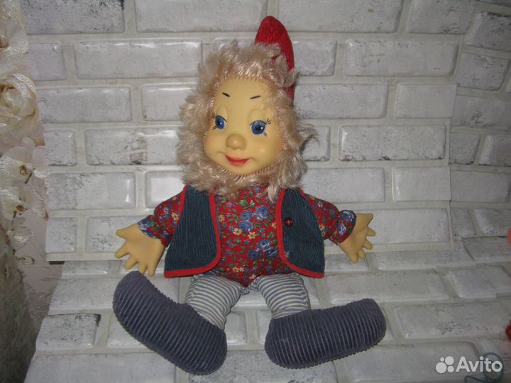 Кукла Гном мягконабивной 50 см СССР