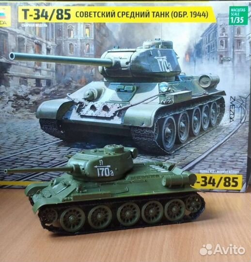 Собранная модель танка Т-34-85