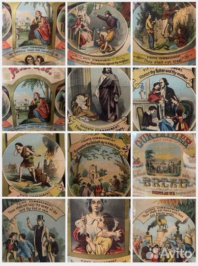 Антикварная икона Старинная литография Редкость