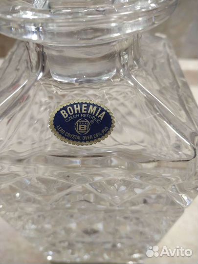 Графины-штофы хрустальные Чехия, СССР