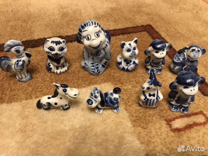 Фигурки животных гжель