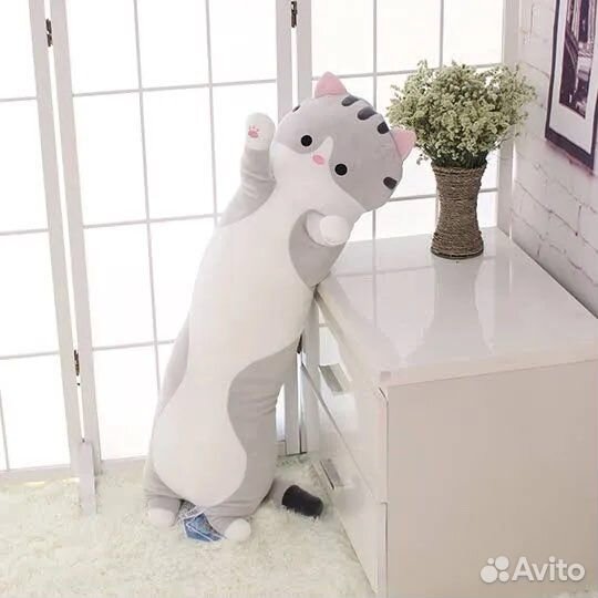 Игрушка подушка обнимашка Кот Батон 90 см