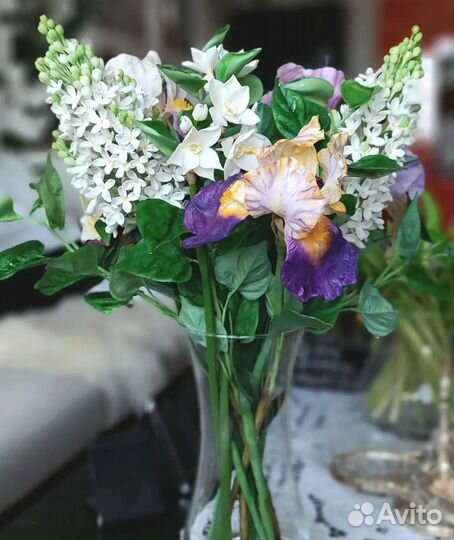 Сирень из холодного фарфора