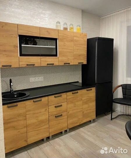 Кухня 2 метра Крафт (столешница чёрный мрамор)