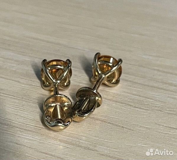 Золотые серьги пусеты 585 пробы