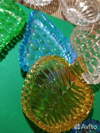 Розетки для варенья СССР цветное стекло