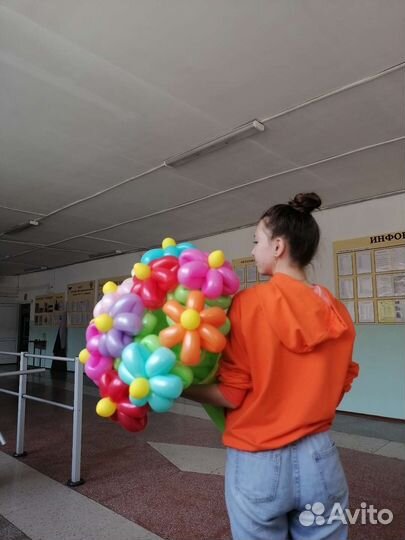 Букет из шаров Тюльпаны, Ромашки, Розы