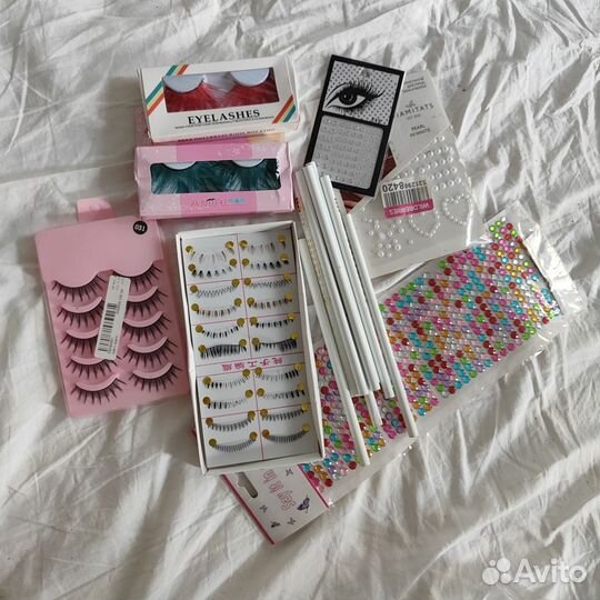 Накладные ресницы, стразы для лица