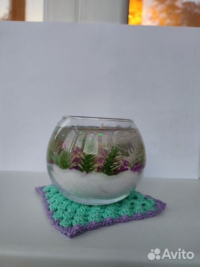 Вязанная подставка прихватка ручной работы