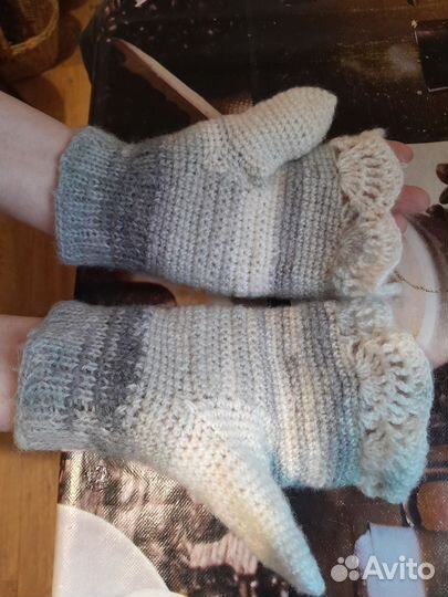 Варежки митенки вязаные