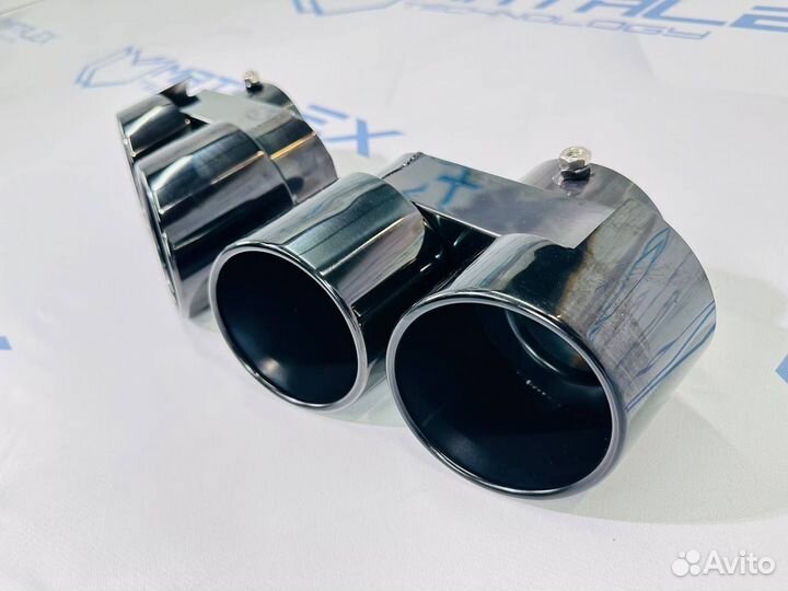 Насадки BMW G14 G15 G16 в M стиле, чёрный хром