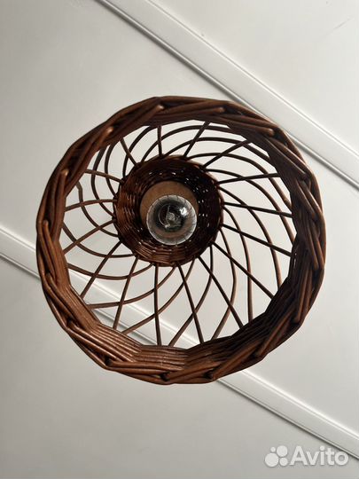 Абажур подвесной плетёный эко-лоза