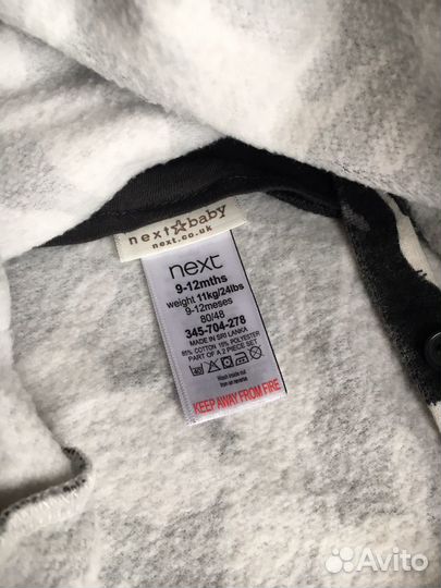 Комбинезон х/б с начёсом next (Англия) 6-12 мес